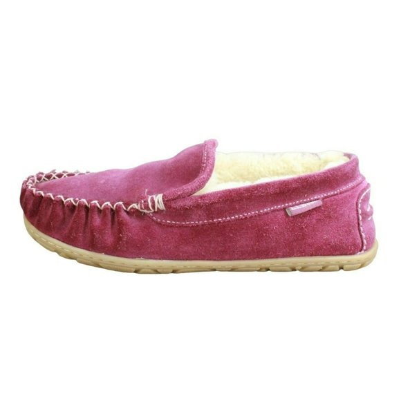 L.L. Bean Shoes - LL Bean Purple Suede Wicked Good Shearling Lined Venetian Slippers Size 8 M